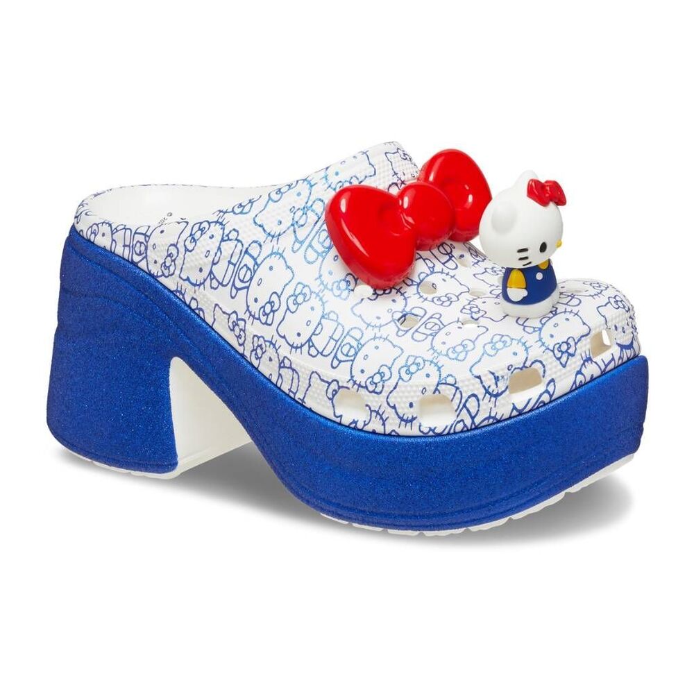 NIB Hello Kitty x Crocs Women's Size 12 Siren High Heel Clogs - Picture 3 of 5